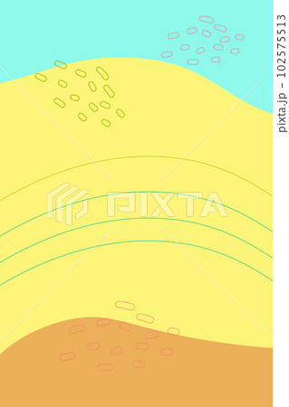 Summer bright abstract background for the banner. Vertical. With plants, palm leaves, dots. Design for phone wallpapers, posters. postcards. Vector illustration. Summer bright abstract background for the banner. Vertical. With plants, palm leaves, dots. Design for phone wallpapers, posters. postcards. Vector illustration. 102575513