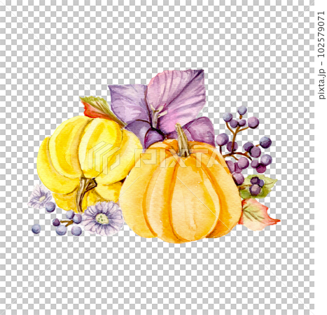 Watercolor hand drawn autumn square frame. Illustration of autumn. Perfect for scrapbooking, kids design, wedding invitation, posters, greetings cards, party decoration. 102579071