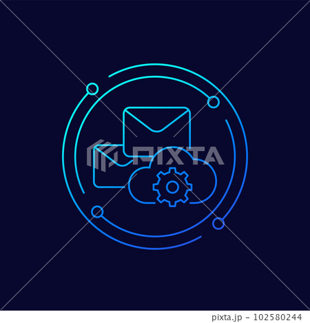 email automation, SaaS line vector icon email automation, SaaS line vector icon 102580244