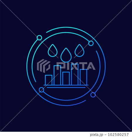 water level line vector icon with a graphのイラスト素材 [102580257] - PIXTA