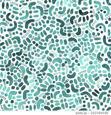 Watercolor abstract seamless pattern. Creative texture with bright abstract hand drawn elements. 102580586