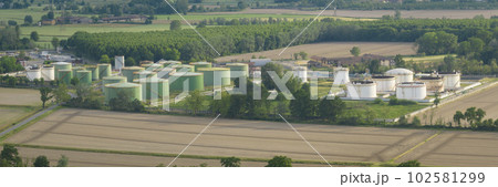 Oil refinery plant at sunny day 102581299