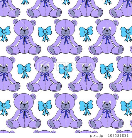 Cute cartoon Bohemian nursery print. Vector safari print for wall decor in children's bedroom. Cute African animals characters - bear - seamless pattern 102581851