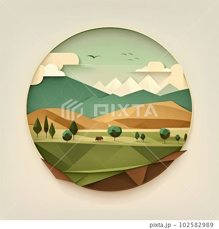Low poly design style natural square landscape Low poly design style natural square landscape 102582989