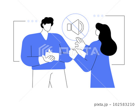 Sign language conversation abstract concept vector illustration. 102583210