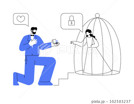 Forced marriage abstract concept vector illustration. 102583237