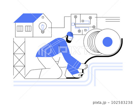 Laying electric cables abstract concept vector illustration. 102583238
