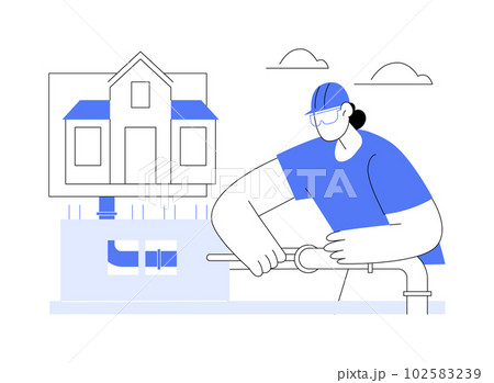Laying pipes abstract concept vector illustration. Laying pipes abstract concept vector illustration. 102583239