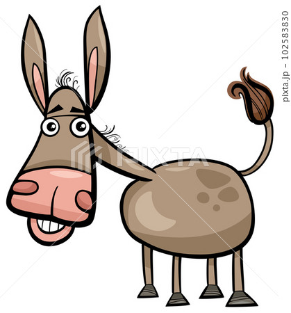 funny cartoon donkey farm animal character 102583830