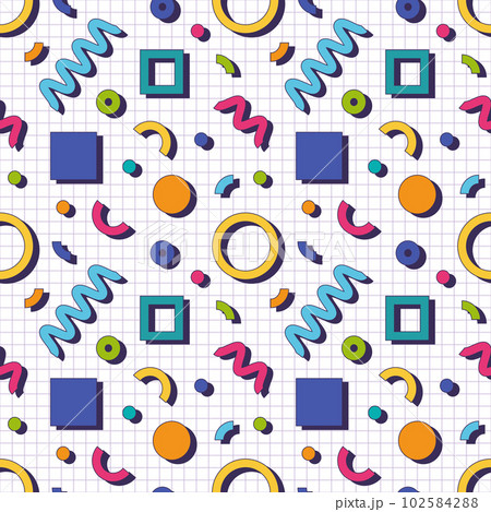 Abstract geometric vector seamless 90s or 80s Abstract geometric vector seamless 90s or 80s 102584288