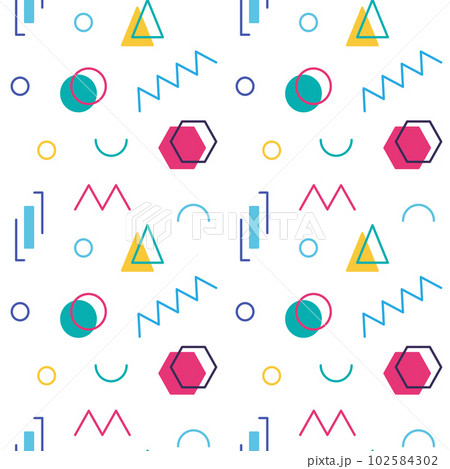 Abstract geometric vector seamless 90s or 80s 102584302