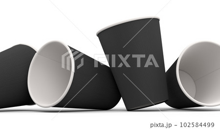 Set of paper coffee cups for cappuccino, americano, espresso, mocha, latte 102584499