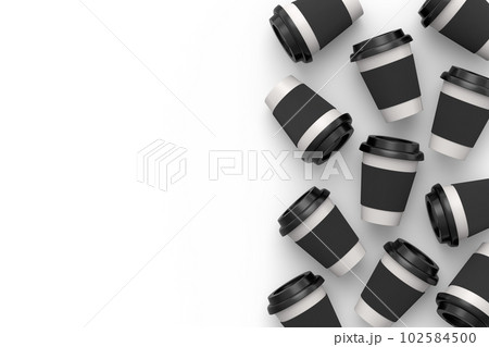 Set of paper coffee cups for cappuccino, americano, espresso, mocha, latte Set of paper coffee cups for cappuccino, americano, espresso, mocha, latte 102584500