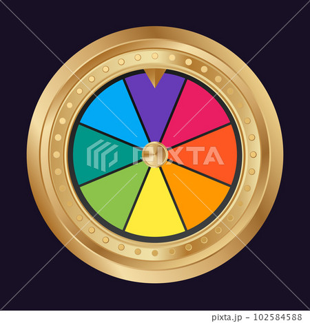 Multicolor realistic fortune wheel vector illustration Multicolor realistic fortune wheel vector illustration 102584588
