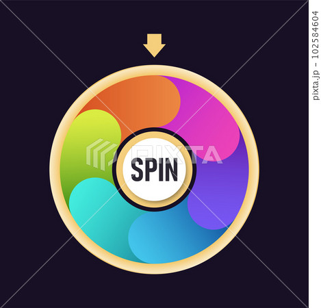 Multicolor realistic fortune wheel vector illustration Multicolor realistic fortune wheel vector illustration 102584604