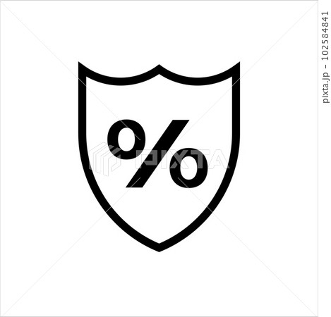 percent shiled icon. Deposit insurance vector symbol 102584841
