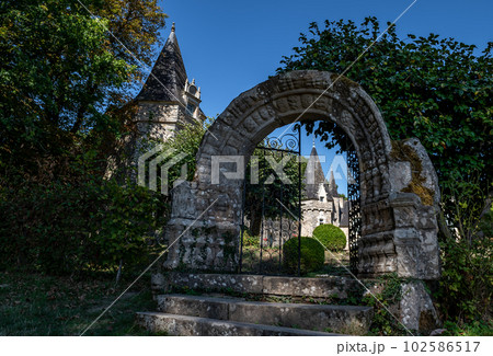 Chateau And Castle Of Picturesque Village Rochefort En Terre In The Department Of Morbihan In Brittany, France 102586517