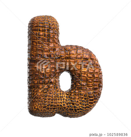 crocodile letter B - Lower-case 3d reptile font - Suitable for wildlife, ecology or conservation related subjects 102589836