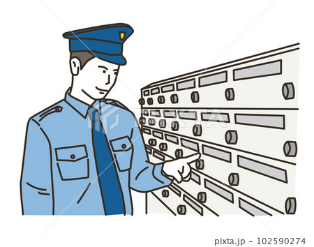 帽子と制服を着た巡回警備員の若い男性 帽子と制服を着た巡回警備員の若い男性 102590274