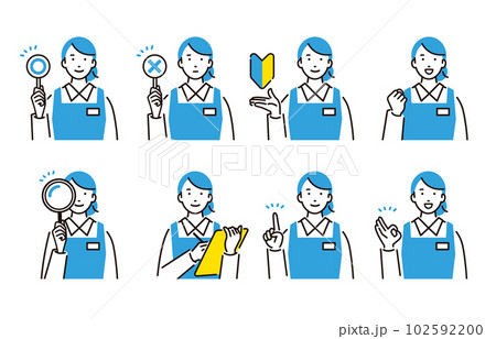 人物 エプロン姿の女性セット 102592200