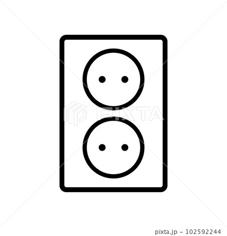 Wall socket icon on white. 102592244