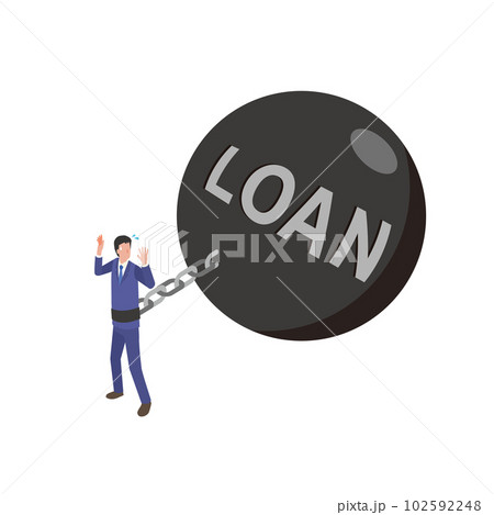 重いローンと繋がった男性 102592248