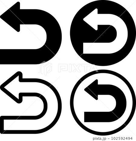 Uターンする矢印のアイコン 102592494