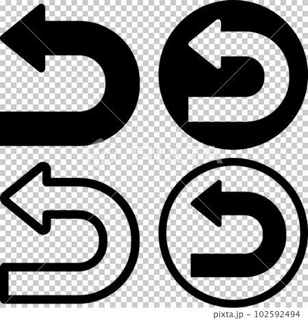 Uターンする矢印のアイコン 102592494