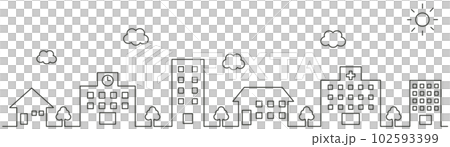 水平的城市景觀圖標 102593399