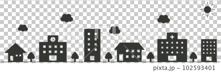 水平的城市景觀圖標 水平的城市景觀圖標 102593401