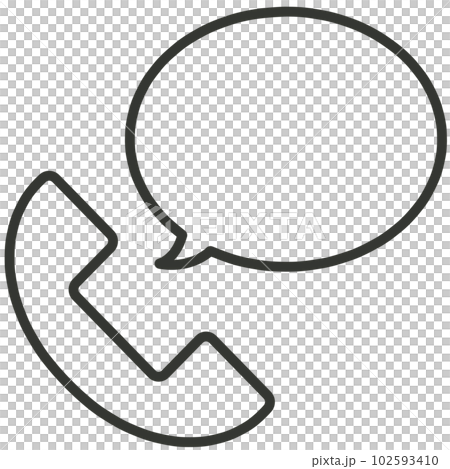 受話器と吹き出しのアイコン(線画) 受話器と吹き出しのアイコン(線画) 102593410