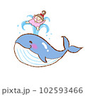 クジラと遊ぶ女の子 102593466