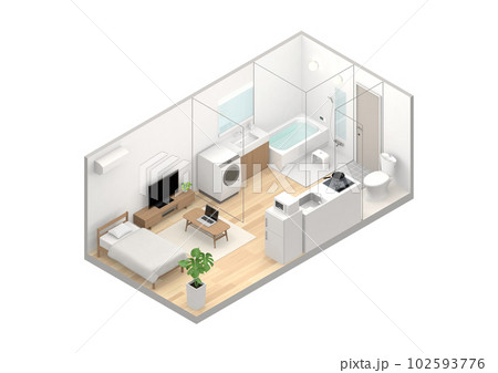 Floor Plan Studio Apartment Oneroom Apartment Stock Illustration 763728574