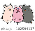 怯えて震える　3匹の豚 102594137