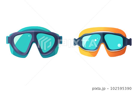 set vector illustration of dive swimming glasses isolate on white background set vector illustration of dive swimming glasses isolate on white background 102595390