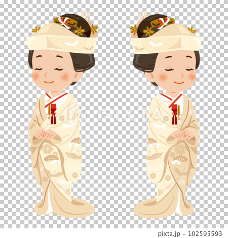 和髪　白無垢　角隠し　女性 102595593