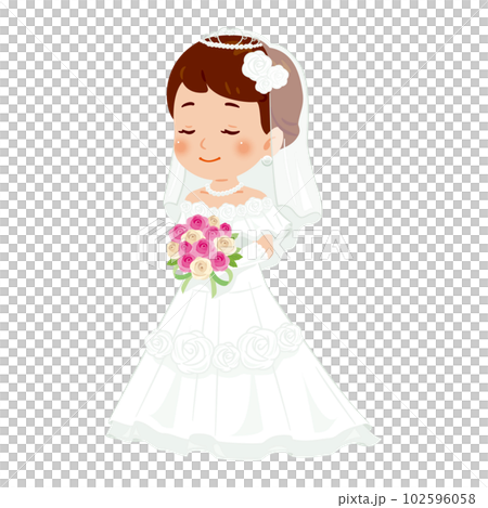 目を閉じた 純白のドレス 女性1 目を閉じた 純白のドレス 女性1 102596058