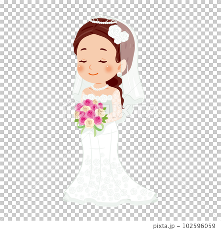 目を閉じた 純白のドレス 女性2 目を閉じた 純白のドレス 女性2 102596059