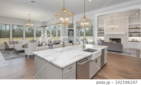 Modern Culinary Haven: Kitchen with Open Floor Plan, Generative AI 102596297