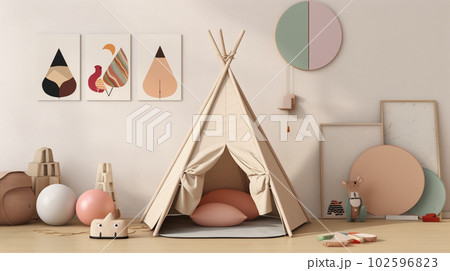 Adventurous Haven: Playful and Colorful Kid's Room, Generative AI 102596823