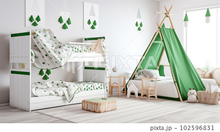 Adventurous Haven: Playful and Colorful Kid's Room, Generative AI 102596831