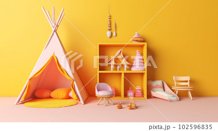 Adventurous Haven: Playful and Colorful Kid's Room, Generative AI 102596835