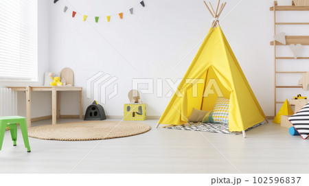 Adventurous Haven: Playful and Colorful Kid's Room, Generative AI 102596837
