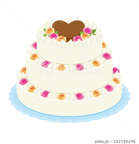 ウェデイングケーキ メッセージなし ウェデイングケーキ メッセージなし 102598246