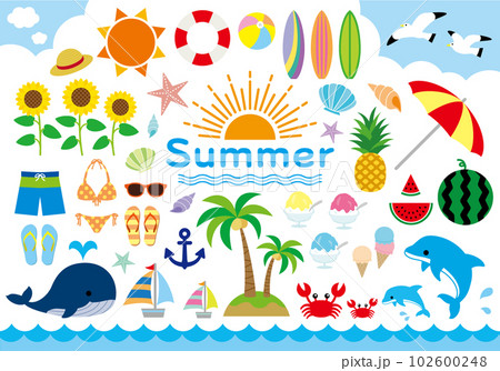 夏の素材セット 102600248