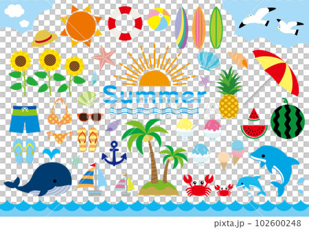 夏の素材セット 102600248