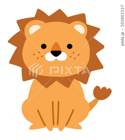 かわいいライオンの全身イラスト 102601527