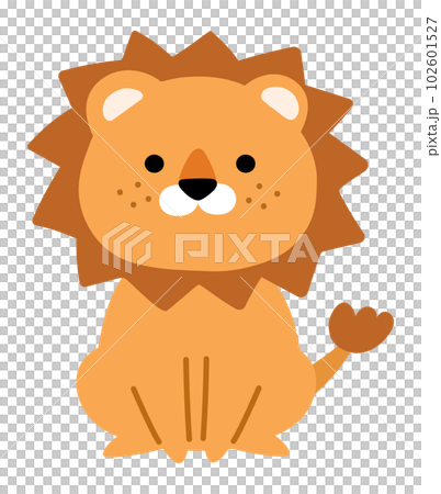 かわいいライオンの全身イラスト 102601527
