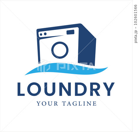 Laundry Washing Machine design illustration with ocean waves can be used for laundry business logo, Wave Symbol Laundry Washing Machine design illustration with ocean waves can be used for laundry business logo, Wave Symbol 102601566