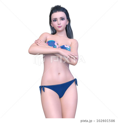 ビキニ姿の女性のイラスト素材 [102601586] - PIXTA